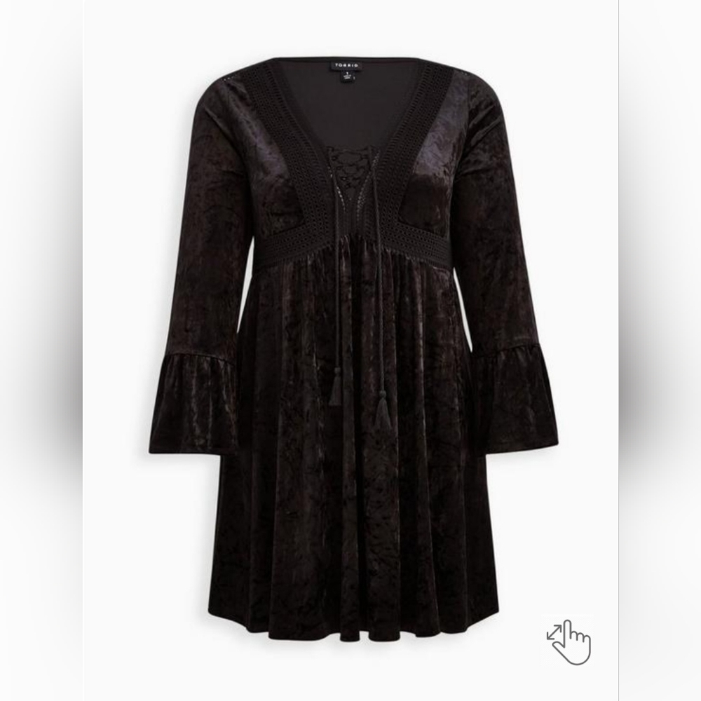 Torrid Black Velvet Mini Dress